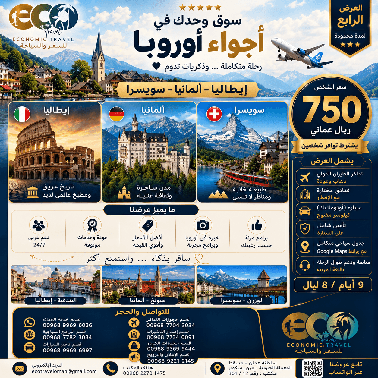أجواء أوروبا – إيطاليا، ألمانيا، سويسرا